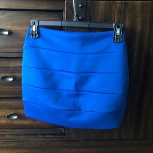 Bright Blue Bandage Mini Skirt in Small
